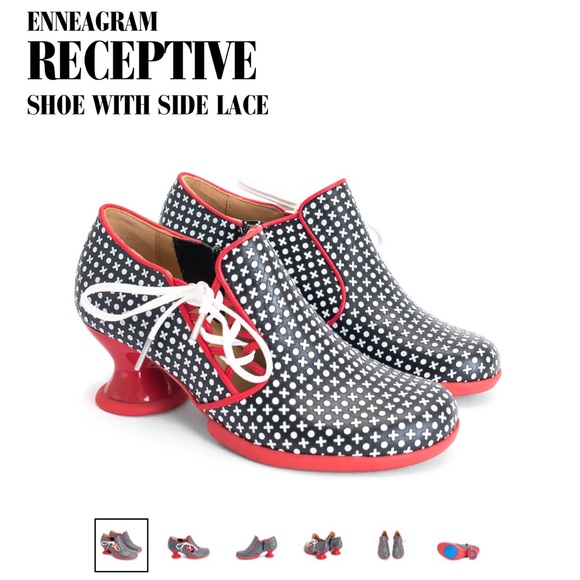 Fluevog Enneagram Receptive Shoe with Side Lace in Black/Red ๐ค๐คโค๏ธ - Picture 5 of 12